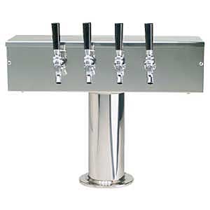 Photo of Stainless Steel Four Faucet T-Style Draft Tower - 4 Inch Column