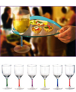 Photo of Metrokane Wine 'n Dine Buffet Plates & Glasses - Set of 6 (12 Pieces)
