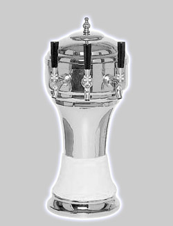 Photo of CT901-3CH Zeus Ceramic 3-Faucet Draft Beer Tower - White w/ Chrome Finish