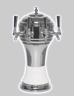 Photo of CT901-4CH Zeus Ceramic 4-Faucet Draft Beer Tower - White w/ Chrome Finish