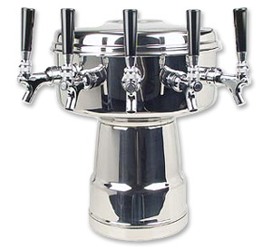 Photo of Polished Chrome 5-Faucet Mushroom Draft Beer Tower
