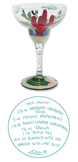 Photo of Lolita Love My Margarita Glass - Red Cactus