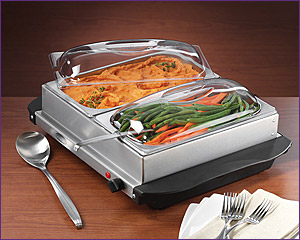 Photo of Nostalgia Electrics BCD-552 2-Section Stainless Steel Buffet & Warming Tray