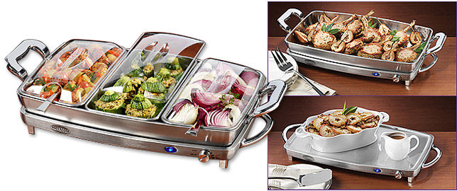 Photo of Nostalgia Electrics DBS-999 3-in-1 Deluxe Buffet Server & Warming Tray