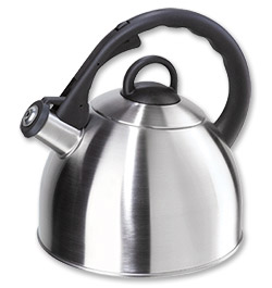 Photo of Oggi Satin Stainless Steel Whistling Kettle - Steel Lid