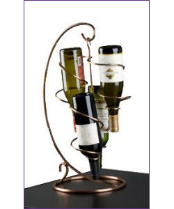 Photo of Table Tendril 4-Bottle Wine Rack - Copper