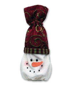 Photo of Snowman Wine Bottle Bag - Red