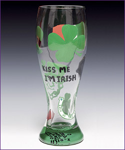 Photo of Lolita Gotta Love Beer Pilsner Glass - Kiss Me, I'm Irish