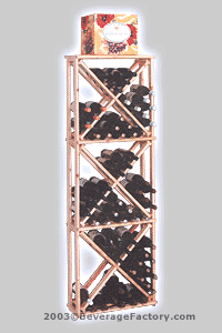 Photo of Country Pine 132 Bottle Open Diamond Cube Wine Rack