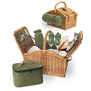 Photo of Picnic Time Somerset English Style Double-Lid Willow Picnic Basket