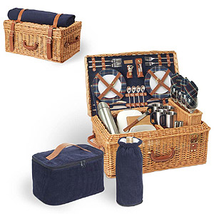 Photo of Picnic Time Somerset English Style Willow Suitcase Picnic Basket