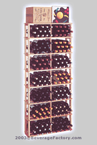 Photo of Country Pine 192 Bottle Rectangular Bin Wine Rack