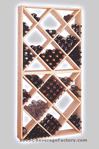 View Larger Image of Country Pine 208 Bottle Solid Bin Wine Rack