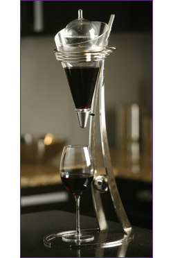 RoJaus Gemini Wine Decanter with Nickel-Plated Stand
