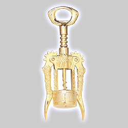 Photo of Gold Plated Grape Design Wing Corkscrew - Auger Worm