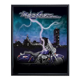 Photo of Harley-Davidson Night Skyline Neon Wall Art
