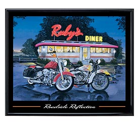 Photo of Harley-Davidson Roadside Reflection Neon Wall Art