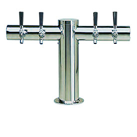 Photo of Metro Style Stainless Steel 4 Faucet 4-Inch Column T-Style Draft Beer Tower 