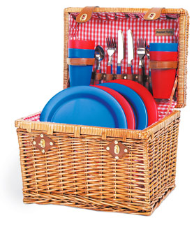 Photo of Picnic Time Oxford Willow Chest Picnic Basket for Four
