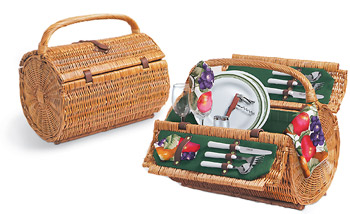 Photo of Barrel Rattan Picnic Basket for Two