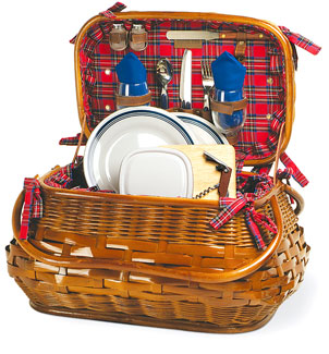 Photo of   Sandringham Rattan and Bamboo Picnic Basket for Two