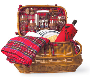 Photo of   Highlander Rattan & Bamboo Picnic Basket for Four