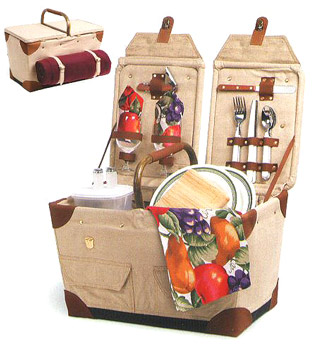 Photo of Pioneer Canvas & Rattan Picnic Basket for Two