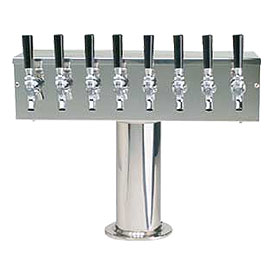 Photo of Polished Stainless Steel 3 Inch Column Four Faucet Air Cooled T Style  Draft Beer Tower 