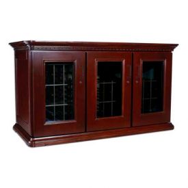 Enlarge Le Cache European Country Euro Credenza 180-Bottle Wine Cellar - Classic Cherry Finish