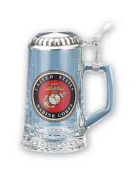 Enlarge US Marines Glass Beer Stein