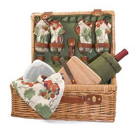 Enlarge Picnic Time Sonoma Wine & Cheese Suitcase Set for Four
