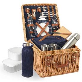 Enlarge Canterbury English Style Willow Picnic Basket for Two