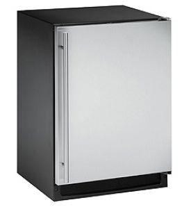 Enlarge U-Line 2175RFS-01 2000 Series Frost-Free Refrigerator / Freezer - Black Cabinet with Stainless Steel Door - Left Hinge
