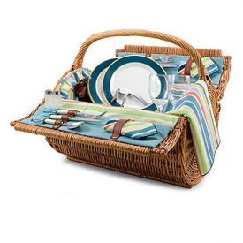 Enlarge Barrel St. Tropez Willow Basket w/ Deluxe Service for 2