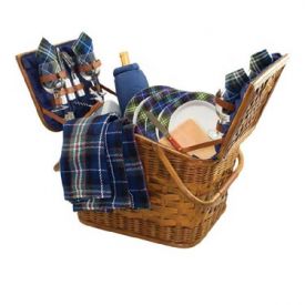 Enlarge Picnic Time Cambridge Rattan & Bamboo Picnic Basket for Four
