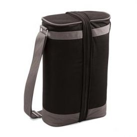Enlarge Estate One Bottle Deluxe Wine Tote - Black Grey