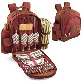 Enlarge Picnic Time Cambria Deluxe Insulated Picnic Backpack Red Clay