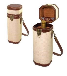 Enlarge Bali 1 Bottle Woven Straw Leathereete Wine Case