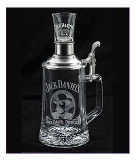 Enlarge Jack Daniel's Father & Son Glass Stein Set - All-White Etching