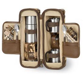 Enlarge Picnic Time Doppio Insulated Tote w/Coffee & Tea Service for 2
