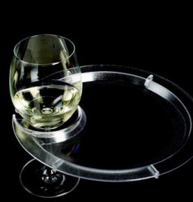 Enlarge Round Party Plate With Built-in Stemware Holder