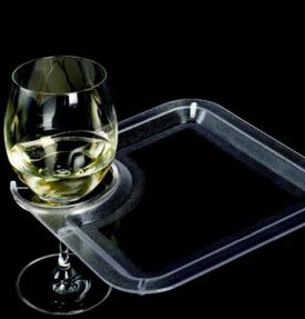 Enlarge Party Plate with Built-In Stemware Holder (Set of 4)