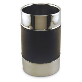 Enlarge Chrome with Black Leather Band Wine Cooler