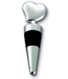 Enlarge Solid Heart Silver Plated Bottle Stopper