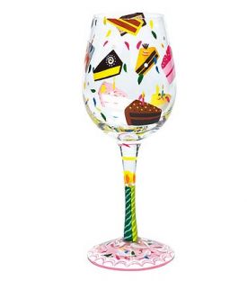 Enlarge Birthday Cake Wine Glass by Lolita Love My Wine Stemware Collection