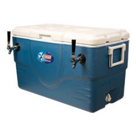 Enlarge Double Faucet Jockey Box - 68 Qt., Two 120' Stainless Steel Coils
