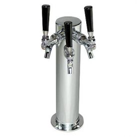 Enlarge D4743TT Stainless Steel Triple Faucet Draft Beer Tower - 3 Inch Column