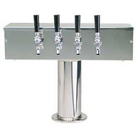 Enlarge DS-354-PSS Stainless Steel Four Faucet T-Style Draft Tower - 4 Inch Column