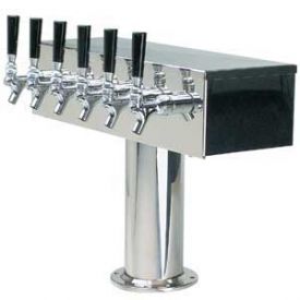 Enlarge DS-356-PSS Stainless Steel Six Faucet T-Style Draft Tower - 4 Inch Column