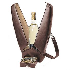 Enlarge Picnic Time Encore Insulated Deluxe Wine Tote - Mahogany & Tan